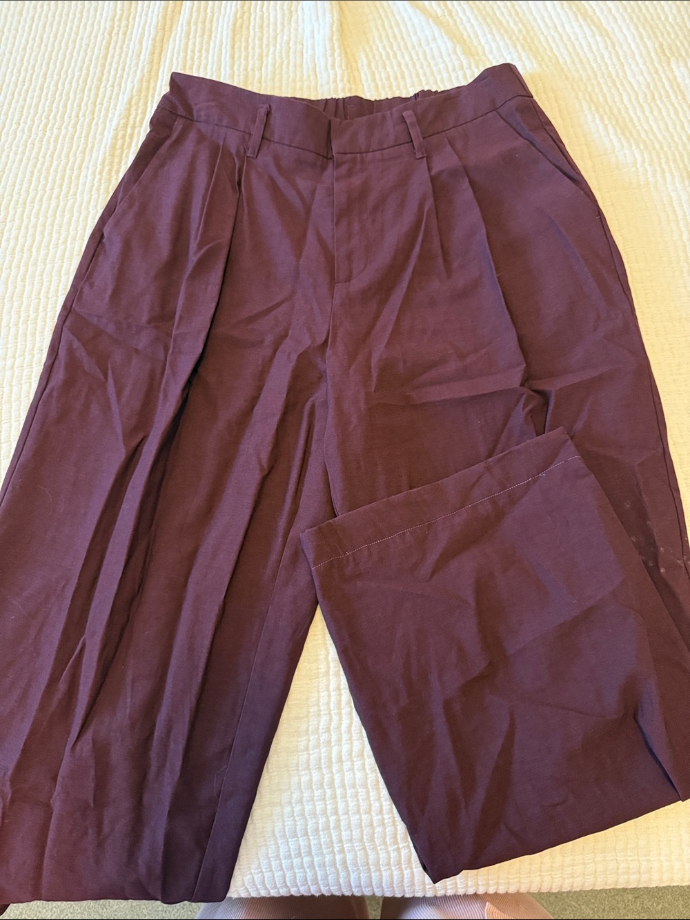 Pleated Trousers - Deep Plum